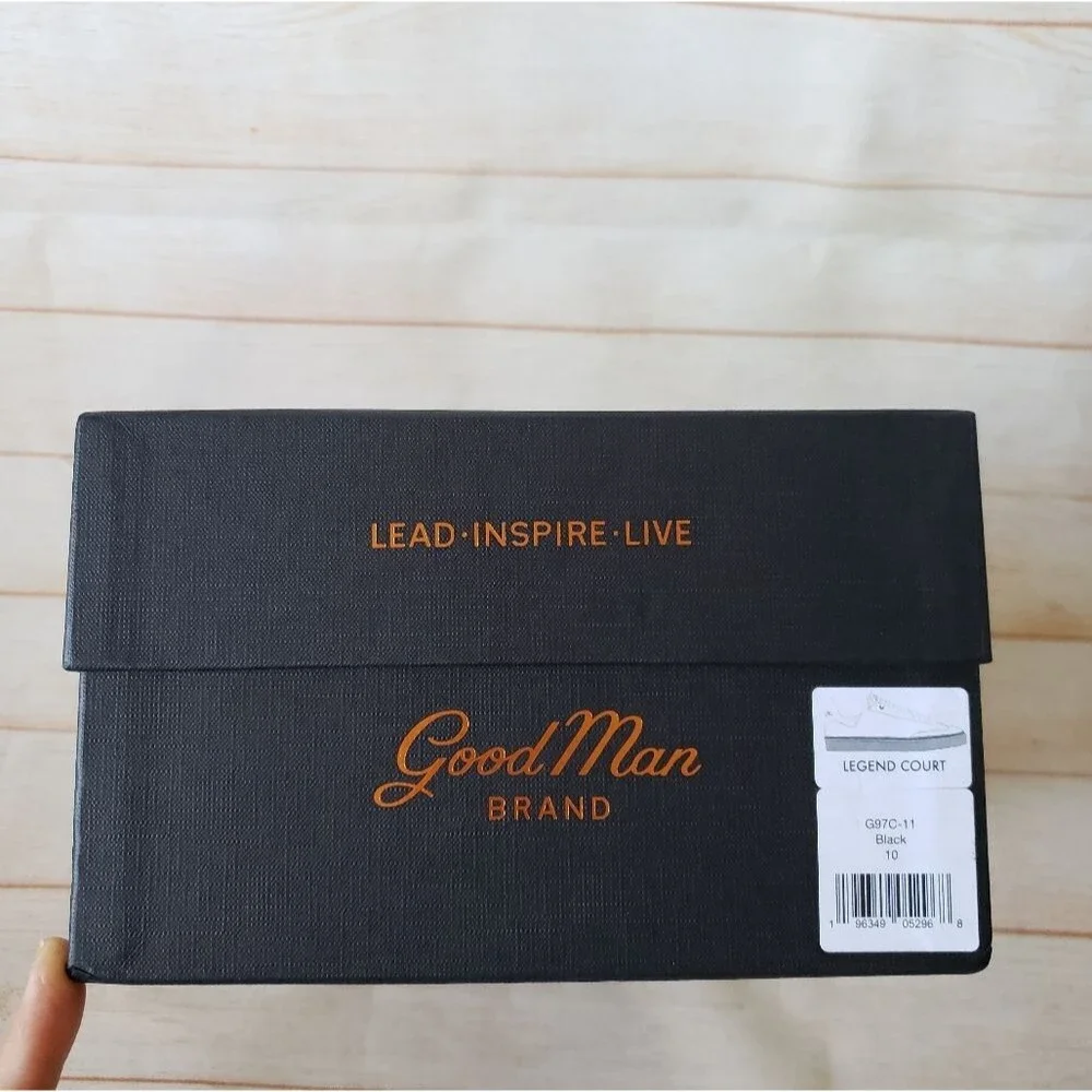Good Man Brand Legend Court Nappa Italy Leather Suede Black Sneakers Size 10
